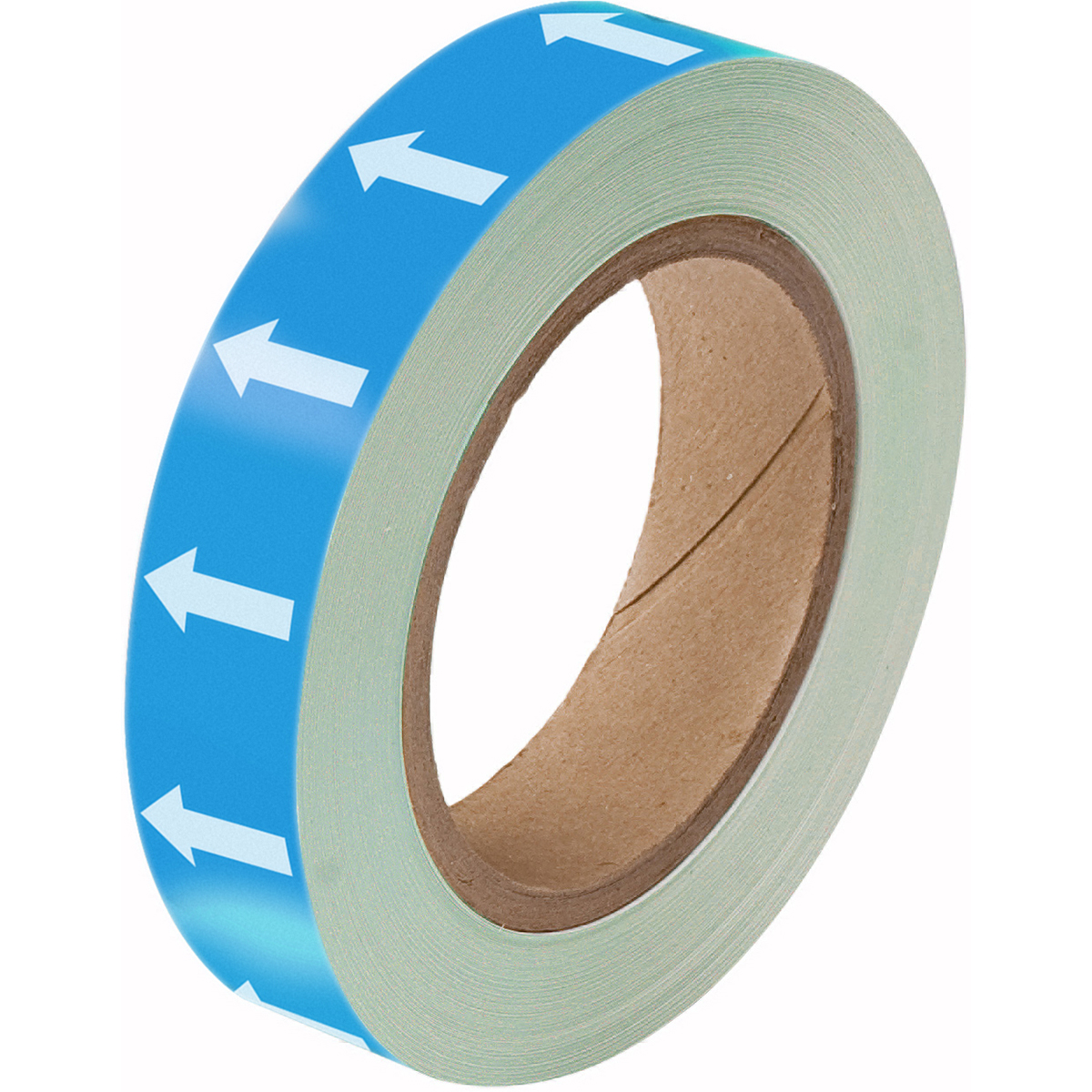 White on Blue Directional arrow Tape