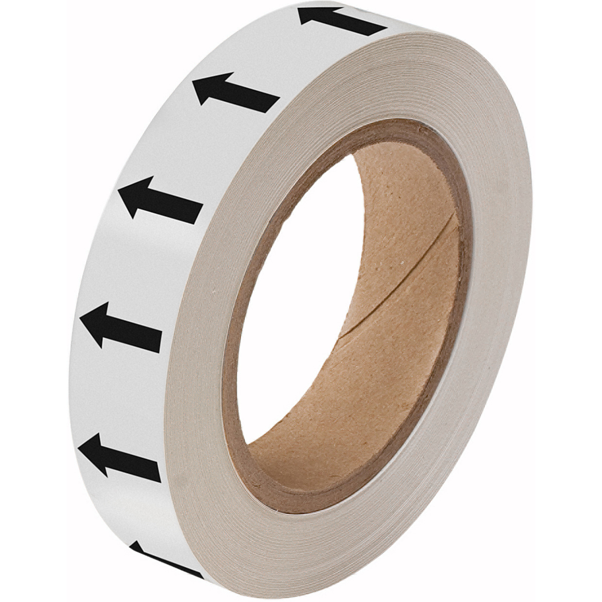 Black on White 25 mm Directional Flow Arrow Tape