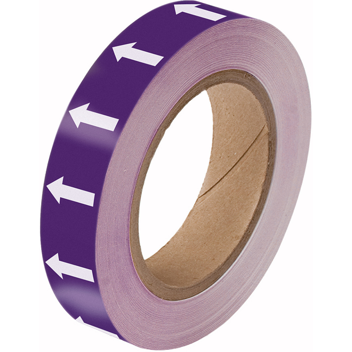 White on Purple Directional Flow Arrow Tape 
