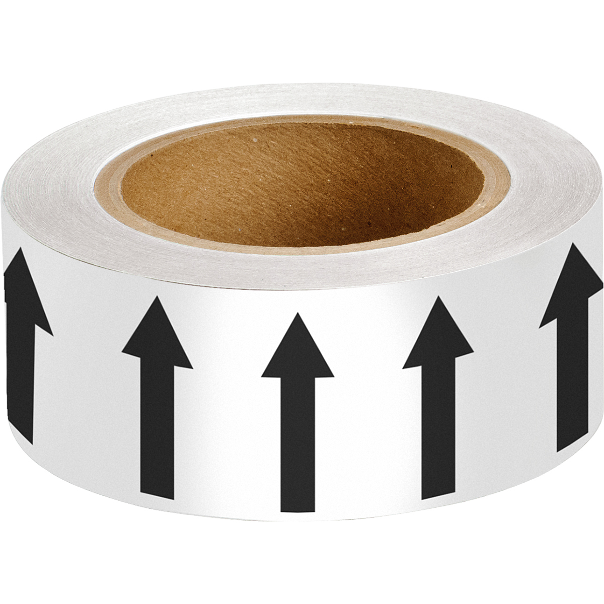 Black on White 50mm Directional Flow Arrow Tape