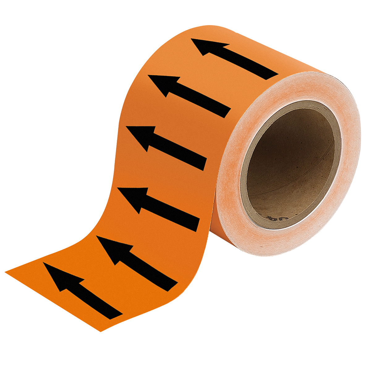Black on Orange 100mm Directional Flow Arrow Tape