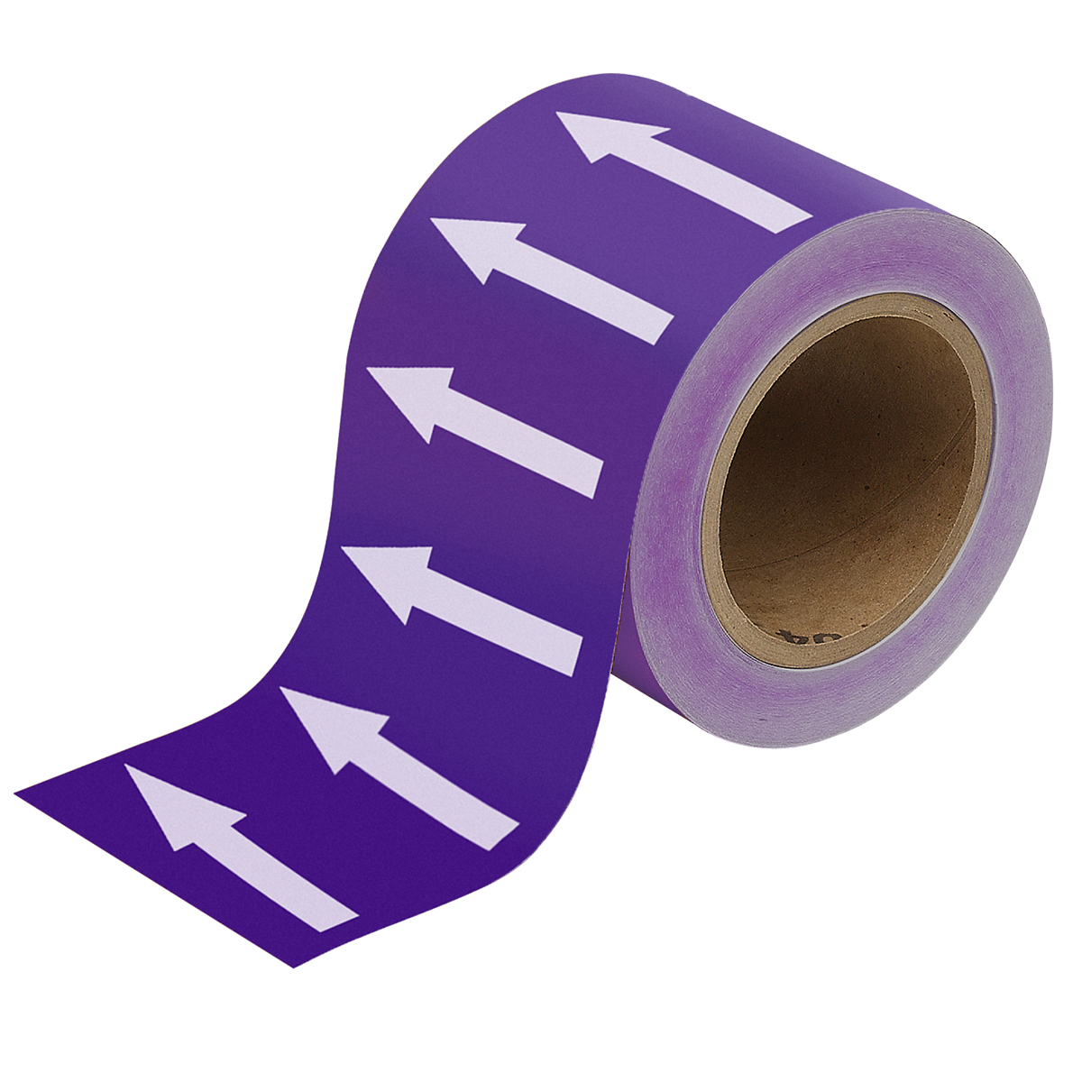 White on Purple 100mm Directional Flow Arrow Tape