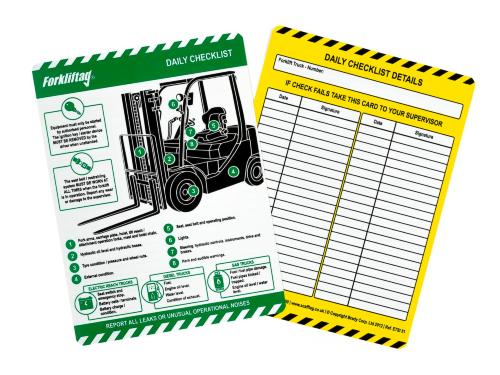 Forklift tag Inspection Inserts