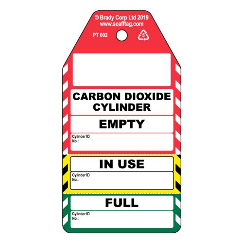 Carbon Dioxide Cylinder 3 Part Tag
