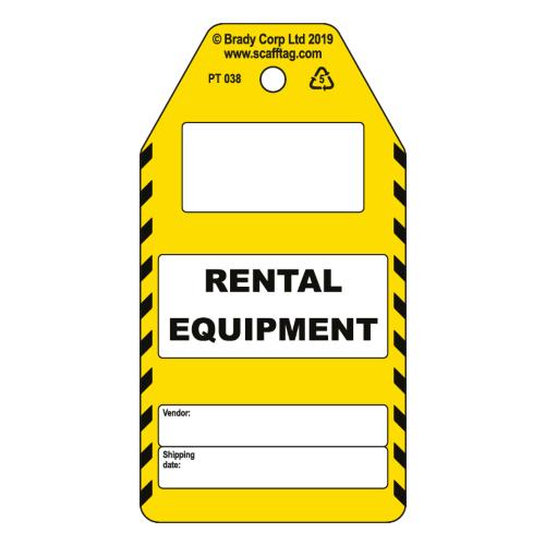 Rental equipment Tag
