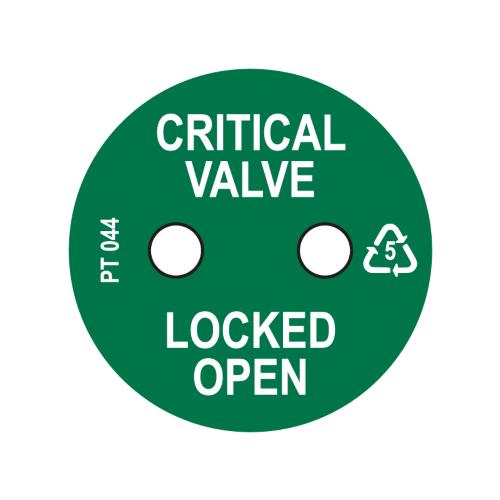 Critical Valve - Locked Open Tag