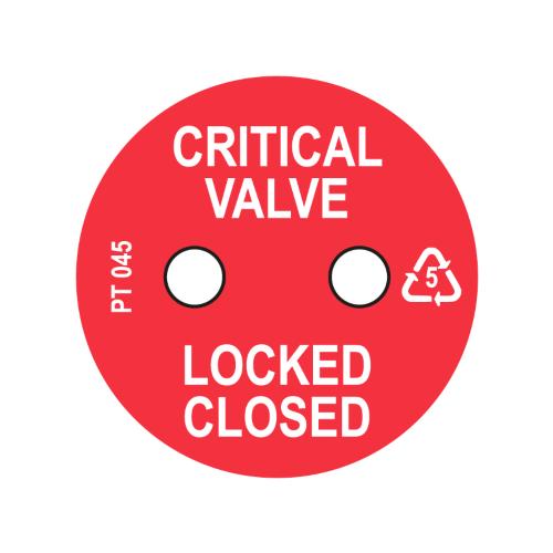Critical Valve - Locked Shut Tag