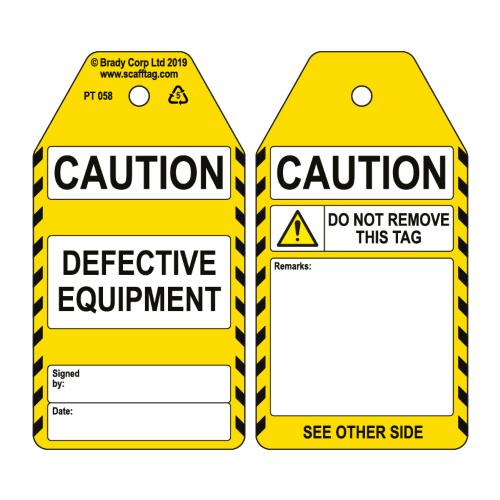 Defective Equipment Tag